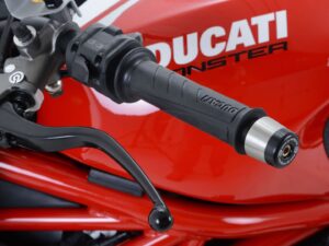 Bar End Sliders for the Ducati DesertX ’22-25, Ducati Monster 1200R ’16-, Monster 1200S ’17-, Supersport (S) ’17-’20, Supersport 950 ’21- & Monster 950 (+) ’21-25 & Monster 937 (+) ’21-25